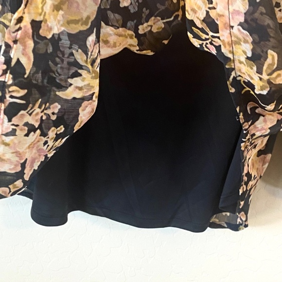 Lauren Conrad Fairy Plus 1X Floral Chiffon Peasant Blouse Sheer Sleeve Romantic - Picture 9 of 10